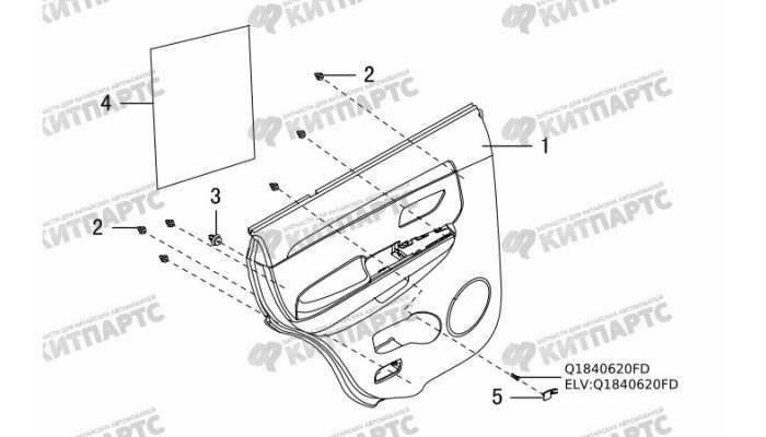 Обивка задней двери Great Wall DW Hower H5