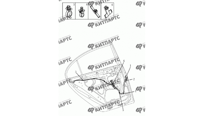 Жгут проводов задней двери Geely