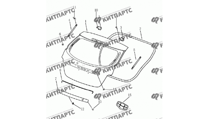 Дверь задка (хетчбэк) Geely